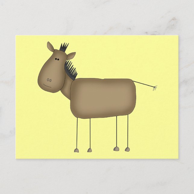 Stick Figure Horse Tshirts and Gifts Postcard (Front)