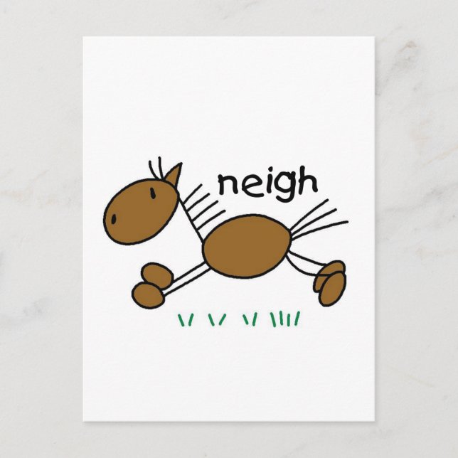 Stick Figure Horse Tshirts and Gifts Postcard (Front)