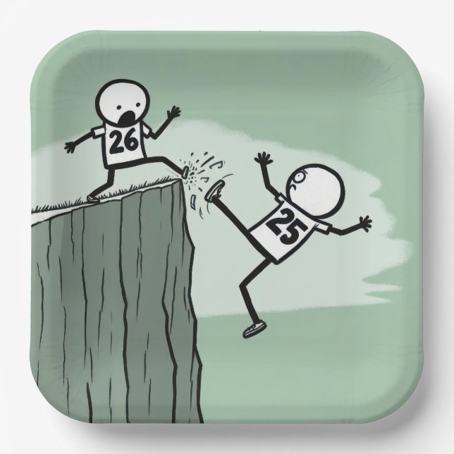 Stick Figure Humor for 2026 New Year  Paper Plates (Front)