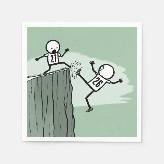 Stick Figure Humor for 2027 New Year  Napkins (Front)