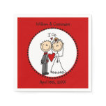 Stick Figure I Do Wedding Paper  Napkins