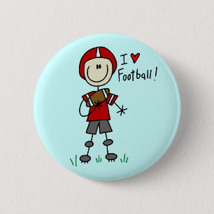 Stick Figure I Love Football T-shirts and Gifts Pinback Button