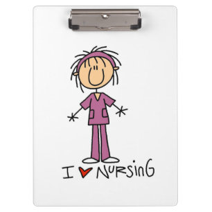Stick Figure I Love Nursing Clipboard