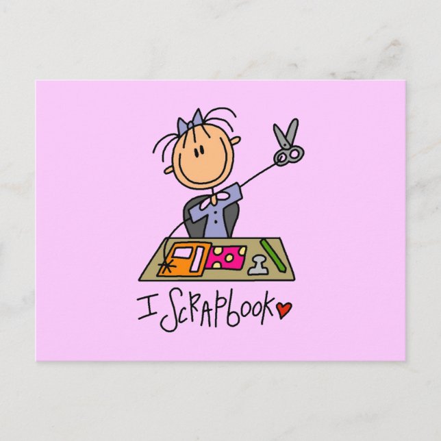 Stick Figure I Scrapbook Tshirts and Gifts Postcard (Front)