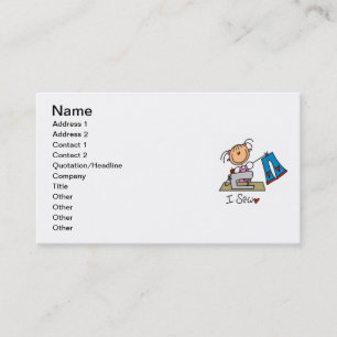 Stick Figure I Sew Business Cards