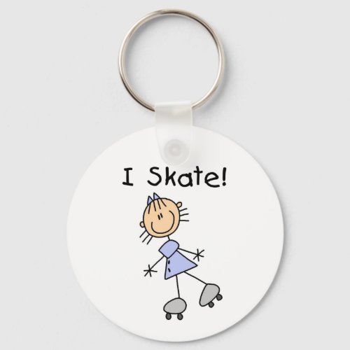Stick Figure I Skate Tshirts and Gifts Keychain