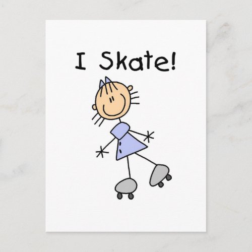 Stick Figure I Skate Tshirts and Gifts Postcard