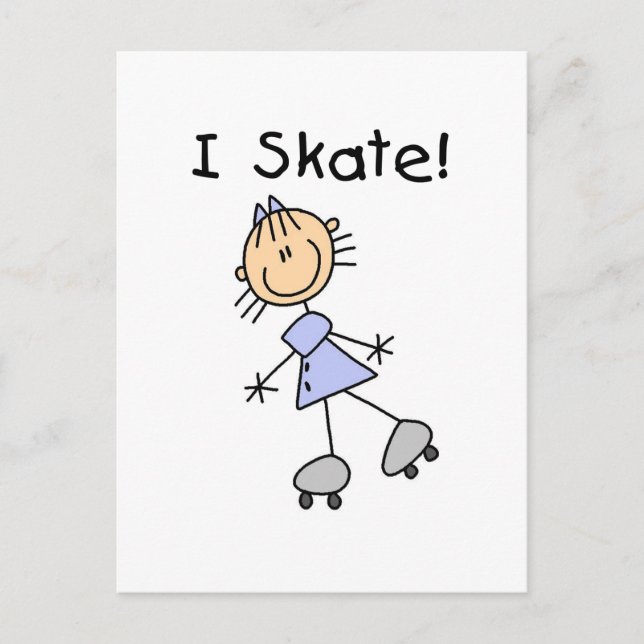 Stick Figure I Skate Tshirts and Gifts Postcard (Front)