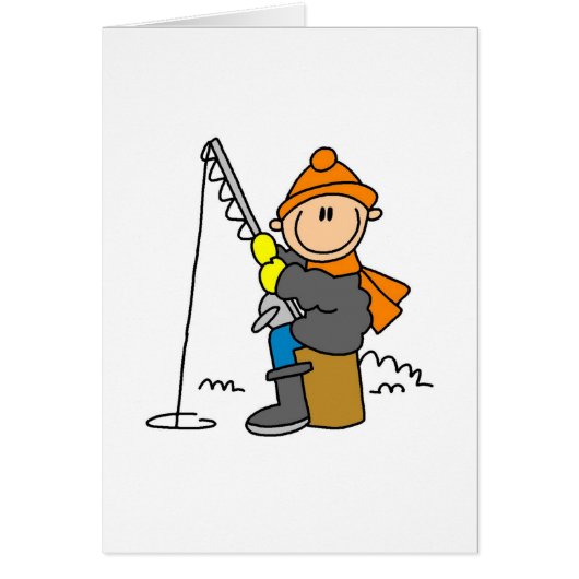 Stick Figure Ice Fishing Cards (Front)