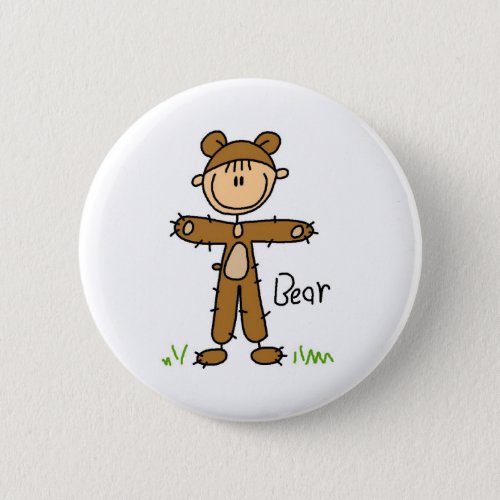 Stick Figure In Bear Suit Button