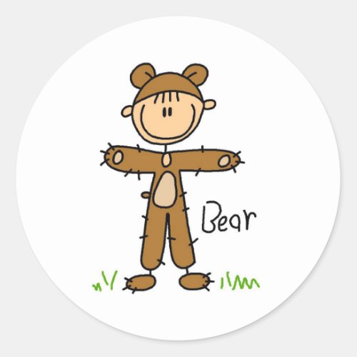 Stick Figure In Bear Suit Sticker