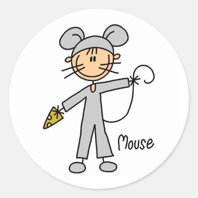 Stick Figure In Mouse Suit Sticker (Front)