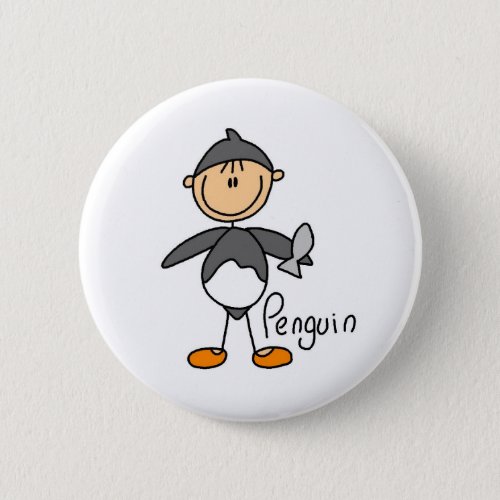 Stick Figure In Penguin Suit Button