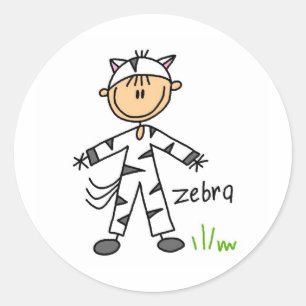 Stick Figure In Zebra Suit Sticker