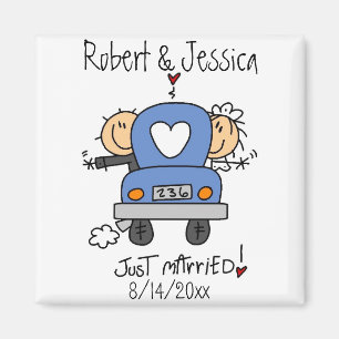 Stick Figure Just Married Magnet