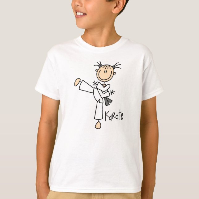 Stick Figure Karate Girl T-shirt (Front)