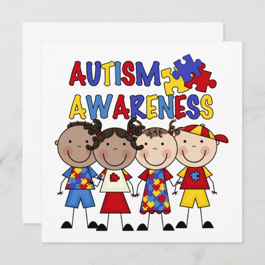 Stick Figure Kids Autism Awareness (Front/Back)