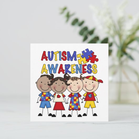 Stick Figure Kids Autism Awareness (Standing Front)