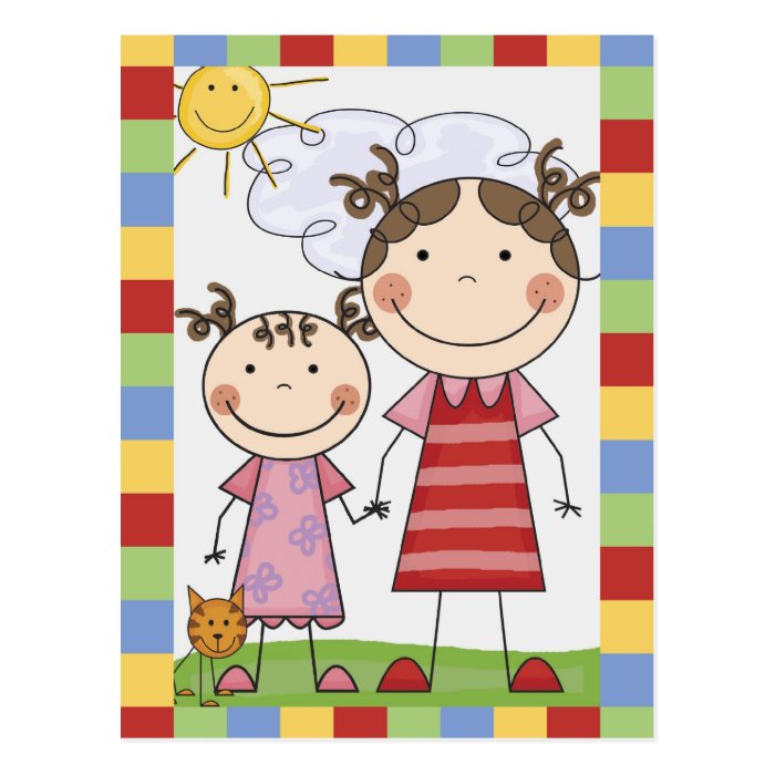 Stick Figure Kids Cards and Gifts Postcards