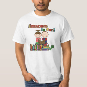 Stick Figure Kids Reading is Fun T-Shirt