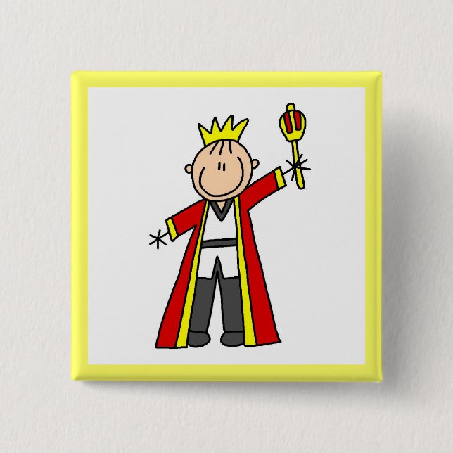Stick Figure King Button (Front)