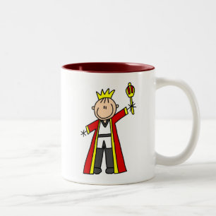 Stick Figure King Two-Tone Coffee Mug