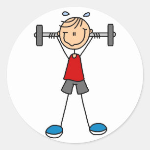 Stick Figure Lifting Weights Sticker