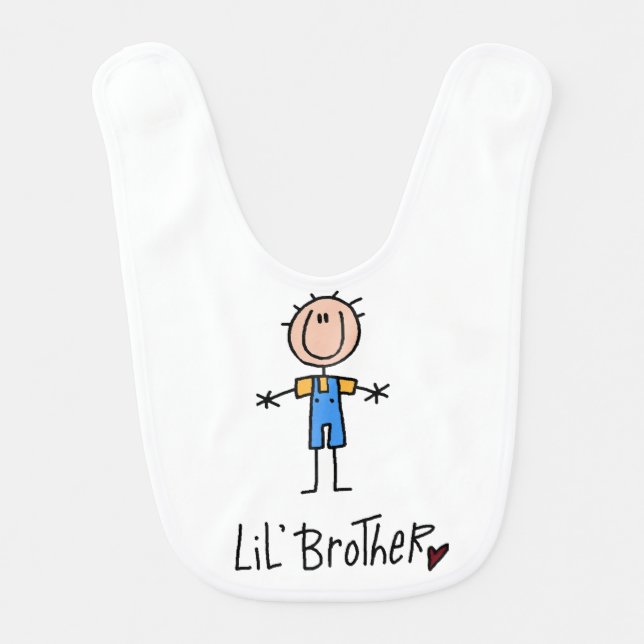Stick Figure Lil Brother Bib (Front)