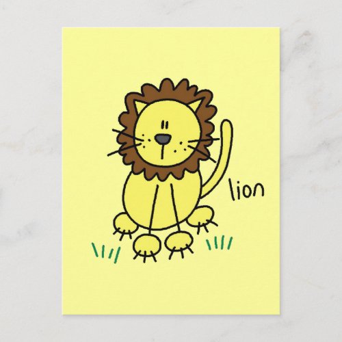 Stick Figure Lion T_shirts and Gifts Postcard