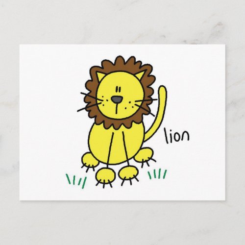 Stick Figure Lion T_shirts and Gifts Postcard