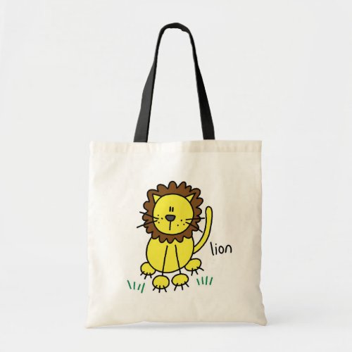 Stick Figure Lion T_shirts and Gifts Tote Bag