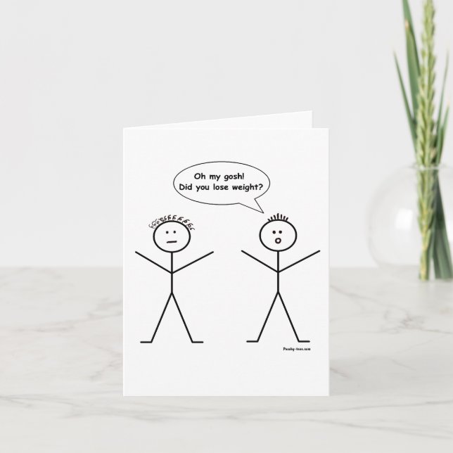 Stick Figure Lose Weight Notecard (Front)
