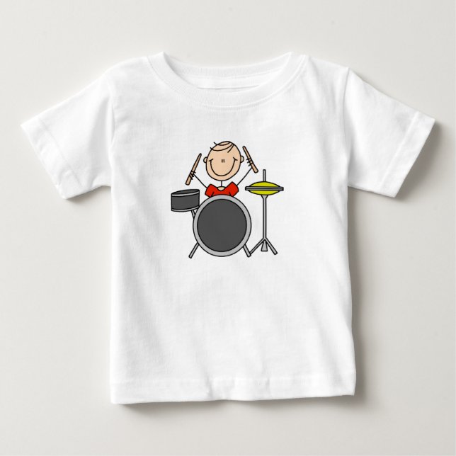 Stick Figure Male Drummer T-shirts and Gifts (Front)