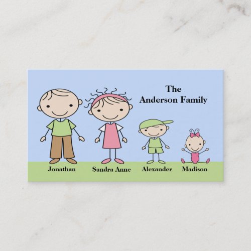 Stick Figure Mommy Calling Cards Business Cards
