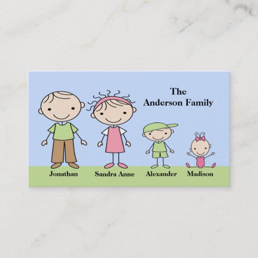 Customizable Stick Figure Mommy Calling Cards Business Cards