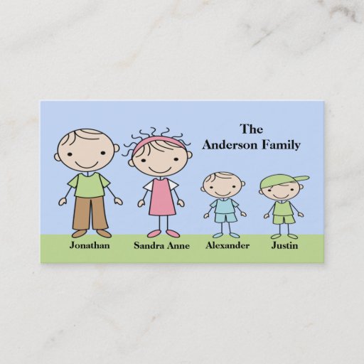 Customizable Stick Figure Mommy Calling Cards Business Cards