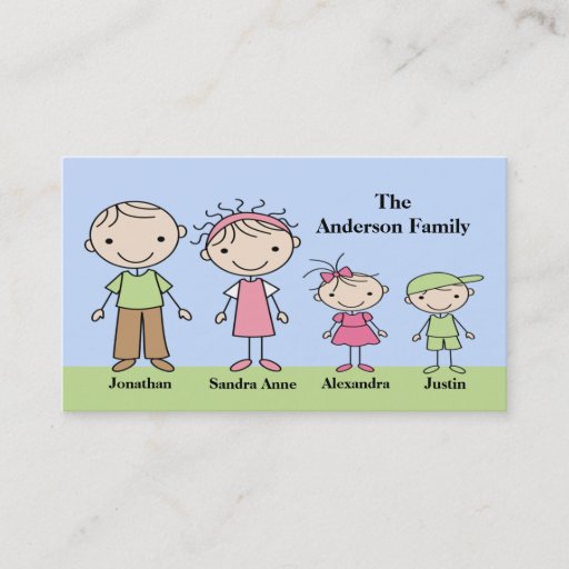 Customizable Stick Figure Mommy Calling Cards Business Cards