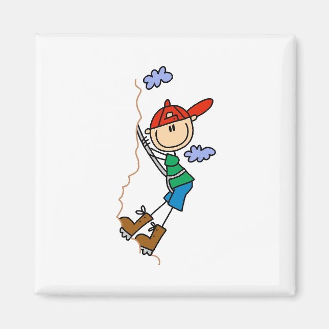 Stick Figure Mountain Climbing Magnets (Front)