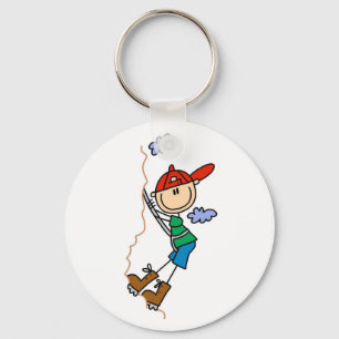 Stick Figure Mountain Climbing Tshirts and Gifts Keychain