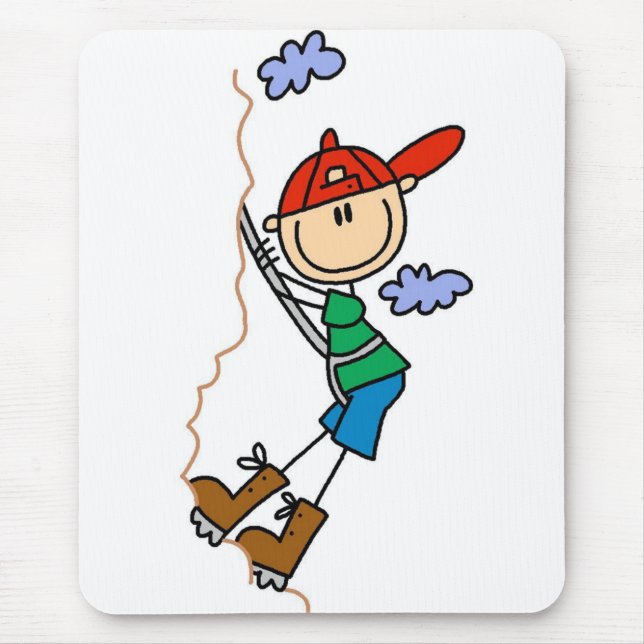 Stick Figure Mountain Climbing Tshirts and Gifts Mouse Pad (Front)