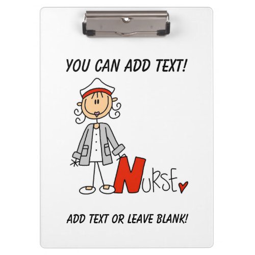 Stick Figure N is for Nurse Clipboard