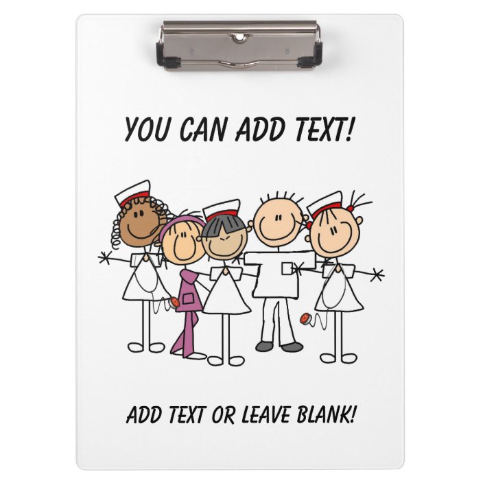 Stick Figure Nurses Customized Clipboard