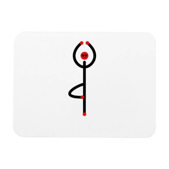 Stick figure of tree yoga pose. magnet (Horizontal)