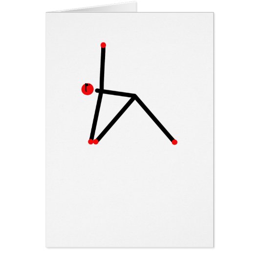 Stick figure of triangle yoga pose. cards (Front)