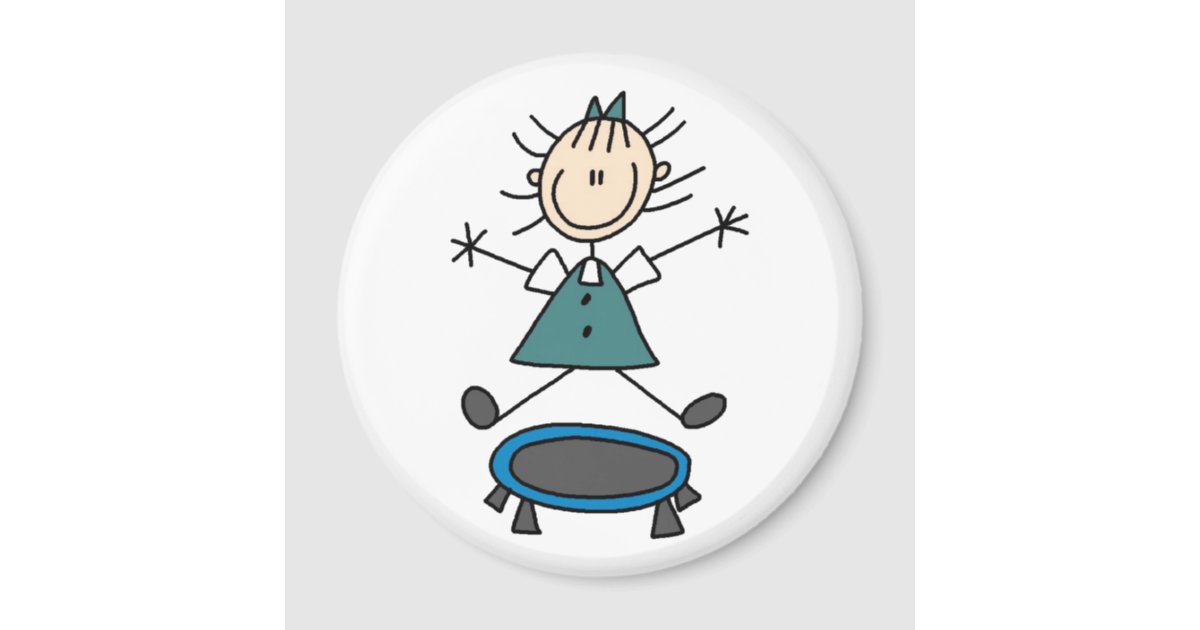 Stick Figure On Trampoline Magnet | Zazzle