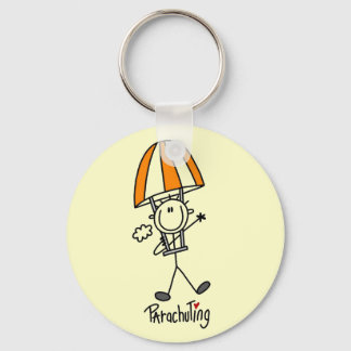 Stick Figure Parachuting T-shirts and Gifts Keychain