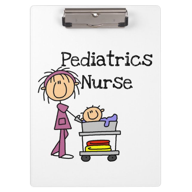 Stick Figure Pediatrics Nurse Clipboard (Front)