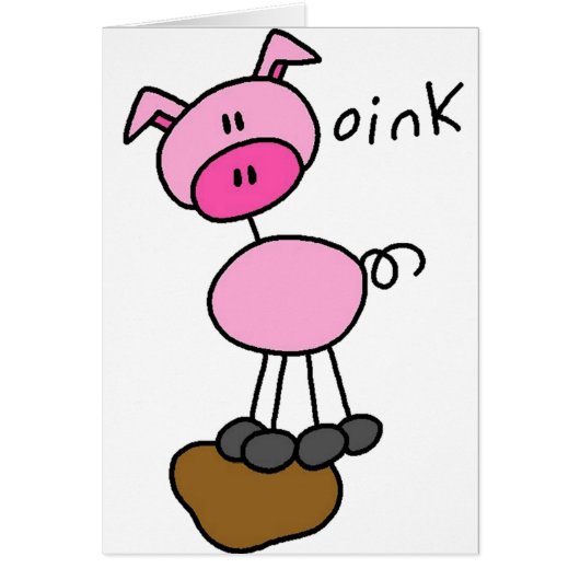 Stick Figure Pig Cards (Front)
