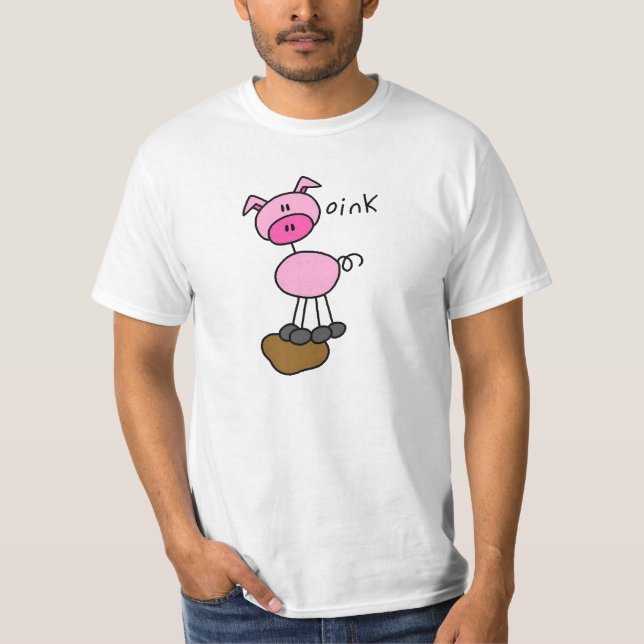 Stick Figure Pig T-shirts and Gifts (Front)