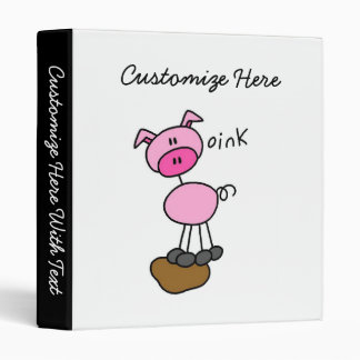 Stick Figure Pig T-shirts and Gifts 3 Ring Binder